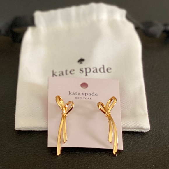 kate spade Jewelry - Kate Spade all tied up gold tone earrings.